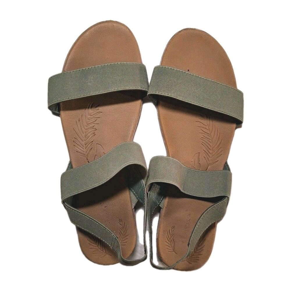 Veittes Women's Flat Slide Sandals Olive Size 11